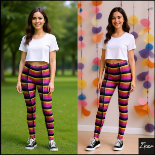 Leggings harmonie des couleurs dans ce motif carré vibrant
