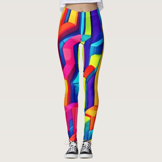 Leggings Harmonie géométrique Abstraite (Devant)