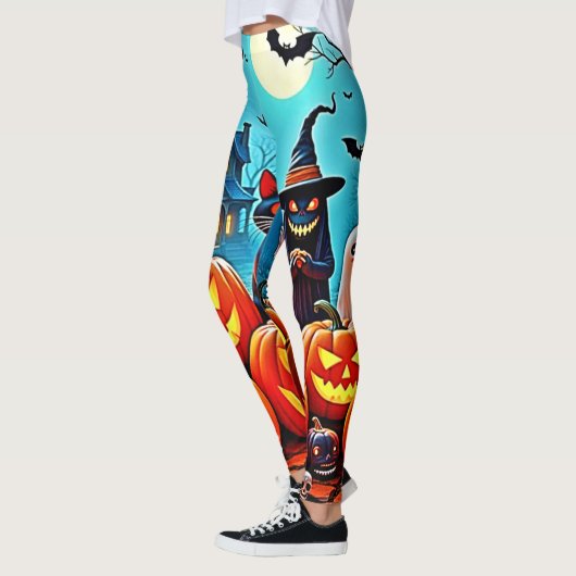 Leggings Haunted Halloween conception de nuit (Gauche)