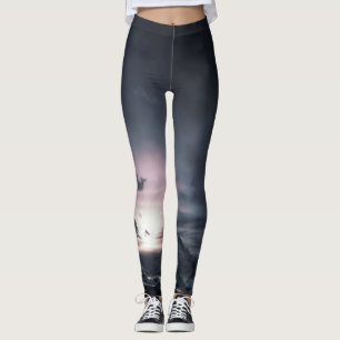 LEGGINGS HAUT DE GAMME IMPRIMÉE SOIR CIEL ET NUAGES