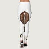 Leggings Haut-parleurs rétro : brun, blanc isolé. (Dos)