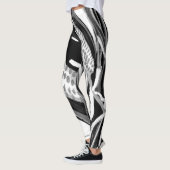 Leggings Hautes guêtres abstraites noires et blanches de (Gauche)