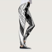 Leggings Hautes guêtres abstraites noires et blanches de (Droite)