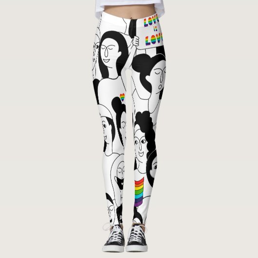 Leggings Hauteur d'amour du visage humain (Devant)