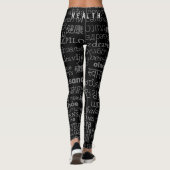 Leggings Hauteur noire multilingue du texte de santé (Dos)