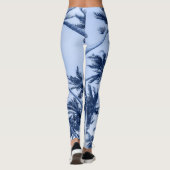 Leggings Hauts palmiers, ciel bleu clair. (Dos)