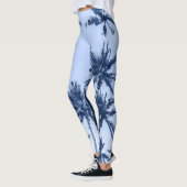 Leggings Hauts palmiers, ciel bleu clair. (Gauche)
