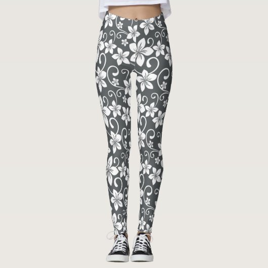 Leggings Hawaii bleu (étain) (Devant)