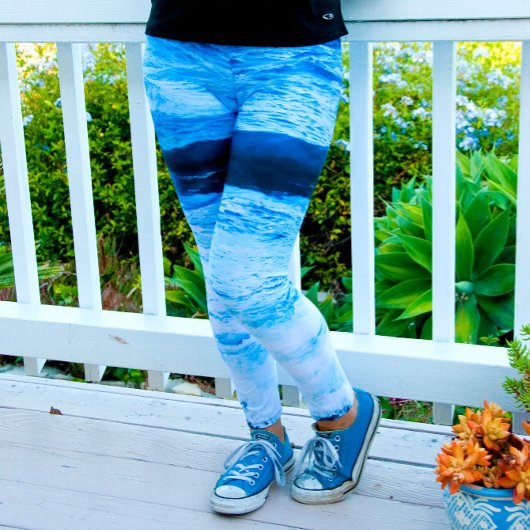 Leggings Hawaii Tropical Turquoise Blue Ocean Waves Photo