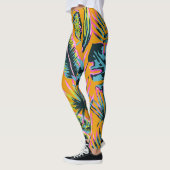 Leggings Hawaiian Tropical Feuilles Et Plante Imprimer Moti (Gauche)