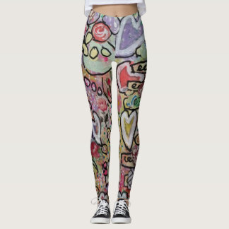 Leggings Heart Abstrait Art