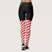 Leggings Hearts Red & White - mode tendance Love / Retro (Dos)
