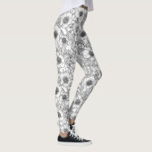Leggings Hellebores en noir et blanc (Droite)