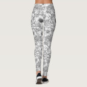 Leggings Hellebores en noir et blanc (Dos)