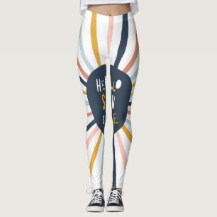 Leggings Hello Sunshine : Typographie enfantine colorée