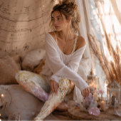Leggings Herbier Céleste Astrologie Botanique Lune Dorée