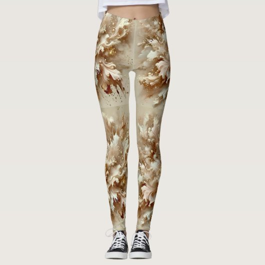 Leggings ~ HERFST bruin beige ~ (Voorkant)