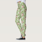 Leggings Hérisson et feuilles verts (Gauche)