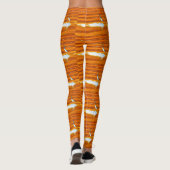 Leggings hérons bleus debout brun doré (Dos)
