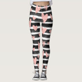 Leggings Heureuse Sainte-Valentin Coeur mignon rose noir bl (Devant)
