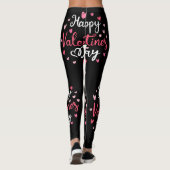 Leggings Heureuse Sainte-Valentin Cool Pink Hearts Motif (Dos)
