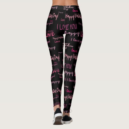 Leggings Heureuse Sainte-Valentin Love Script Cadeau (Dos)