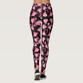 Leggings Heureuse Sainte-Valentin Love Script Coeurs roses (Dos)