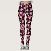 Leggings Heureuse Sainte-Valentin Love Script Coeurs roses (Devant)
