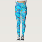 Leggings heureux leaping dauphins bleu (Devant)