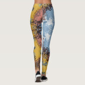 Leggings Hex Mandala bleu jaune et rose (Dos)
