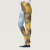Leggings Hex Mandala bleu jaune et rose (Gauche)