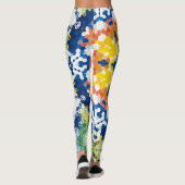 Leggings Hex Mandala bleu jaune orange et vert (Dos)