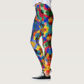 Leggings Hex Mandala bleu jaune rouge et vert (Gauche)