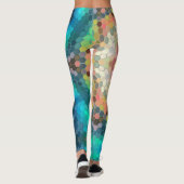 Leggings Hex Mandala bleu vert et rose (Dos)