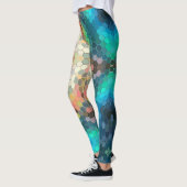 Leggings Hex Mandala bleu vert et rose (Gauche)
