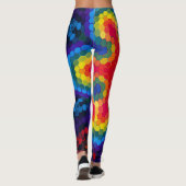 Leggings Hex Mandala rouge jaune et bleu (Dos)