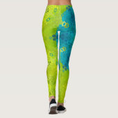 Leggings Hex Mandala Vert et Bleu (Dos)