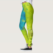 Leggings Hex Mandala Vert et Bleu (Gauche)