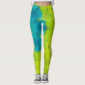 Leggings Hex Mandala Vert et Bleu (Devant)