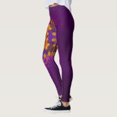 Leggings Hex Mandala violet orange et bleu (Gauche)
