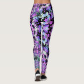 Leggings Hex Mandala violet rose et bleu (Dos)
