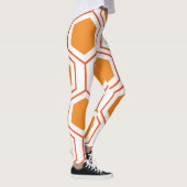 Leggings Hexagon abstract geometrical pattern en orange et (Droite)