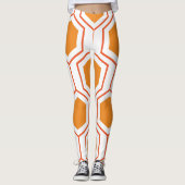 Leggings Hexagon abstract geometrical pattern en orange et (Devant)