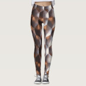Leggings Hexagon de bronze Brown Motif géométrique Abstrait (Devant)