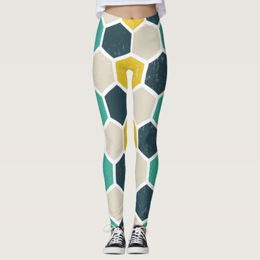 Leggings Hexagonal géométrique (Devant)