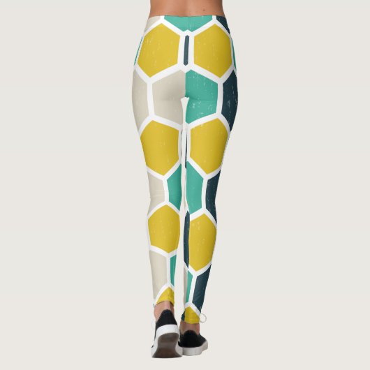 Leggings hexagonal géométrique (Dos)