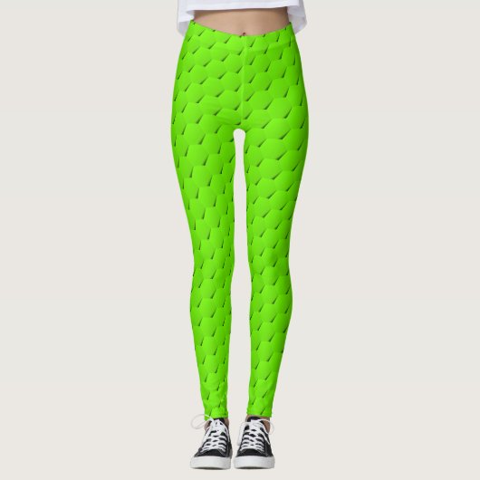 Leggings hexagone vert (Devant)