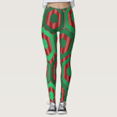 Leggings Hexagones de Noël (Devant)