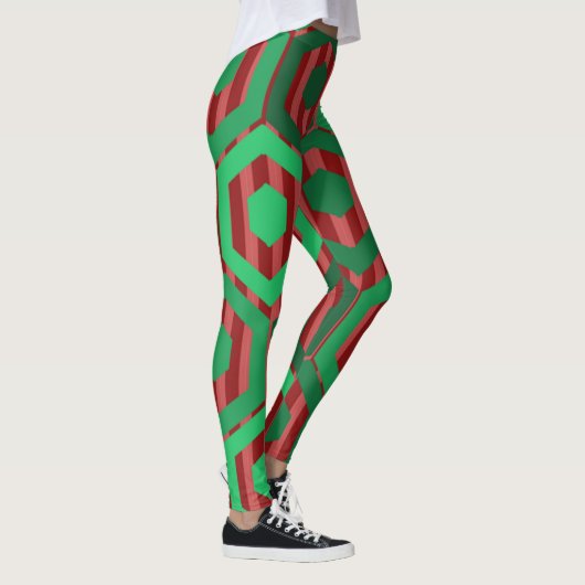 Leggings Hexagones de Noël (Droite)