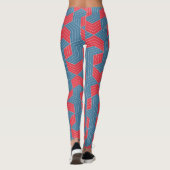 Leggings Hexagons bloqués Motif minimum rouge bleu (Dos)